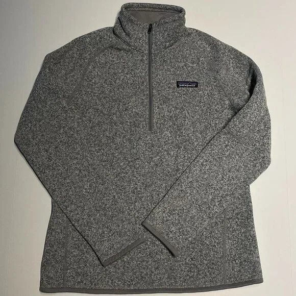 Patagonia Quarter Zip Up Jacket Grey Fleece Sweater Womens Small - Picture 3 of 6